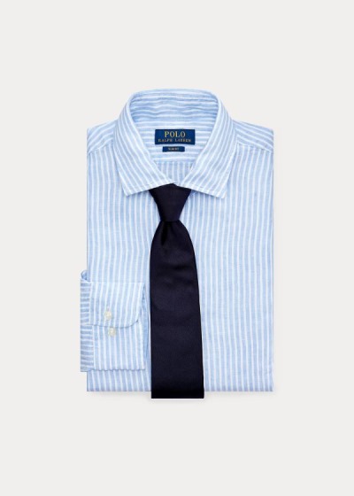 Camisa Polo Ralph Lauren Slim Fit Striped Linen Homem 68943-HWFG